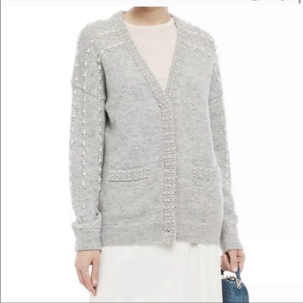 MAJE Marlou Faux Pearl-embellished KnittedCardigan